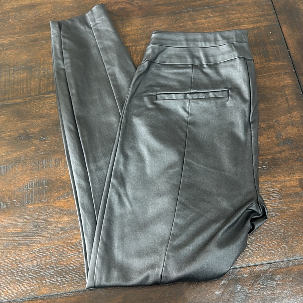 New York & Company Faux Leather Black Slim Fit Skinny Leg Pants - Picture 4 of 4